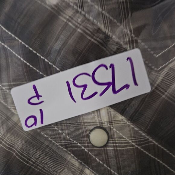 Rafter C Shirt Mens 2XL Brown Plaid Pearl Snap Western Long Sleeve Rodeo Cowboy - Picture 12 of 12